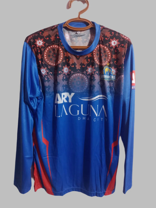 PSL Karachi King Sindhi Ajrak Shirt  short and long sleeve T-Shirt Jersey Short and Long Sleeve New Sublimated