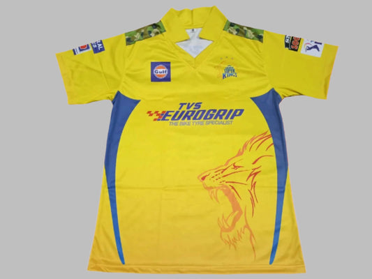 IPL CSK T20 Cricket 2022 T-Shirt Jersey Short Sleeve New Sublimated