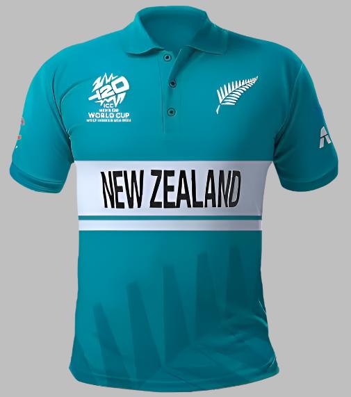 New Zealand T20 World Cup 2024  T-Shirt Jersey Short Sleeve Sublimated