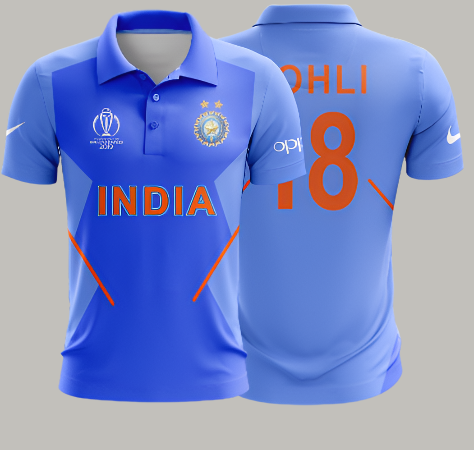 World Cup 2019  India T-Shirt Jersey Short Sleeve New Sublimated