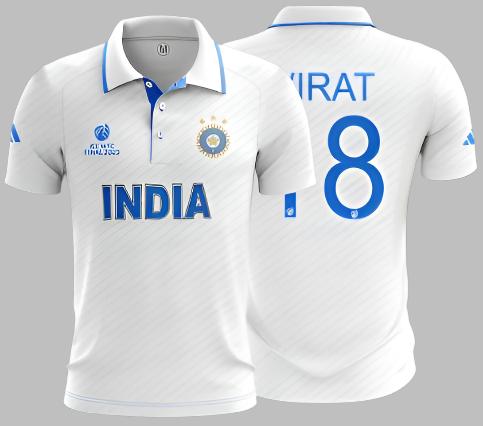 India ICC WTC Final 2023 Full Printed Shirt T-Shirt Jersey Short Sleeve New Sublimated