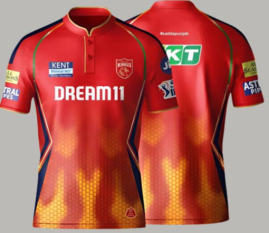 Punjab Kings Home Jersey IPL 2024 T-Shirt Jersey Short Sleeve New Sublimated