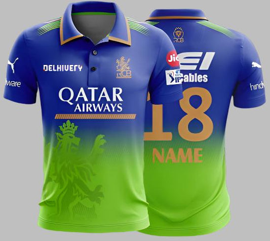 Royal Challengers Bengaluru Away Jersey IPL 2024 T-Shirt Jersey Short Sleeve New Sublimated