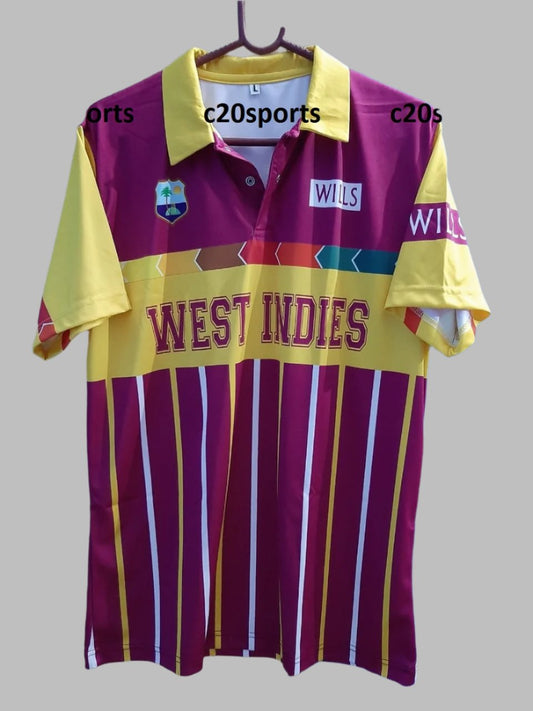 West Indies Cricket World Cup 1996 T-Shirt Jersey Short Sleeve New Sublimated