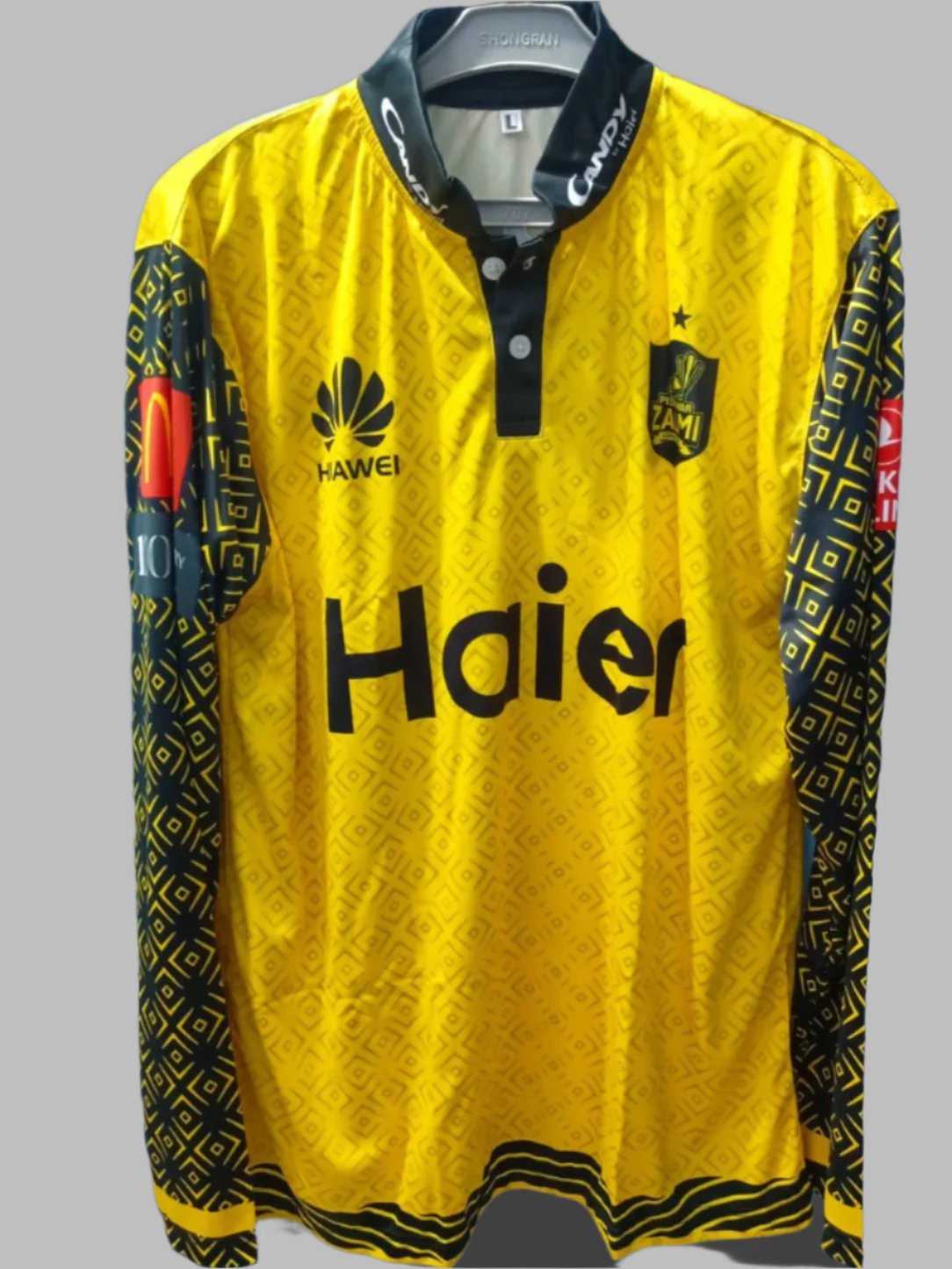 PSL Peshawar Zalmi Yellow shirt Long And Short Sleeves T-Shirt Jersey Sleeve New Sublimated